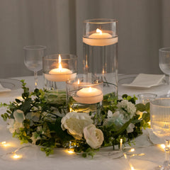 Premium Glass Cylinder Vase Set of 3 – Clear Vases for Flowers, Candles & Table Centerpieces – 6", 8", 12"