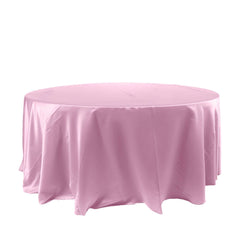 Satin 120" Round Tablecloth Pink - Stylish Seamless Table Cover